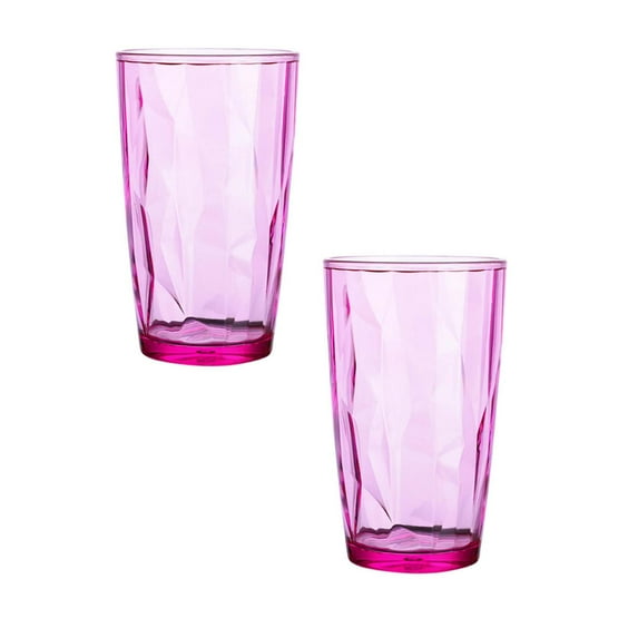 2Pcs Reusable Tumblers Drinkware Unbreakable Water Glasses Cups Stackable & Dishwasher Safe for Home Outdoors Restaurant,20oz(Deep Pink)