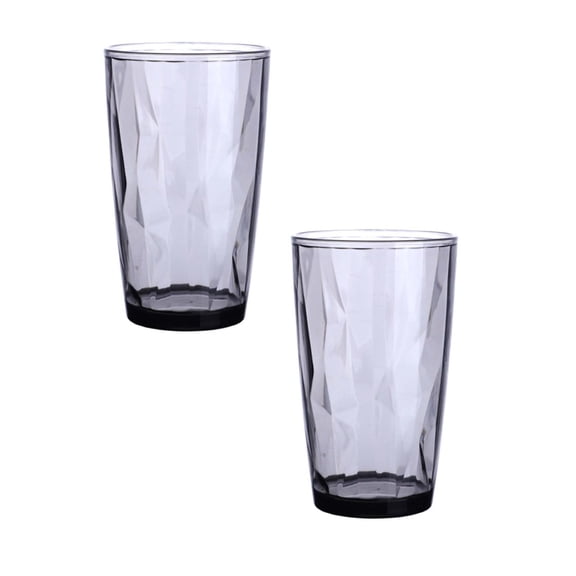2Pcs Plastic Reusable Tumblers Drinkware Unbreakable Water Glasses Cups Stackable & Dishwasher Safe for Home Outdoors Restaurant,20oz(Grey a)