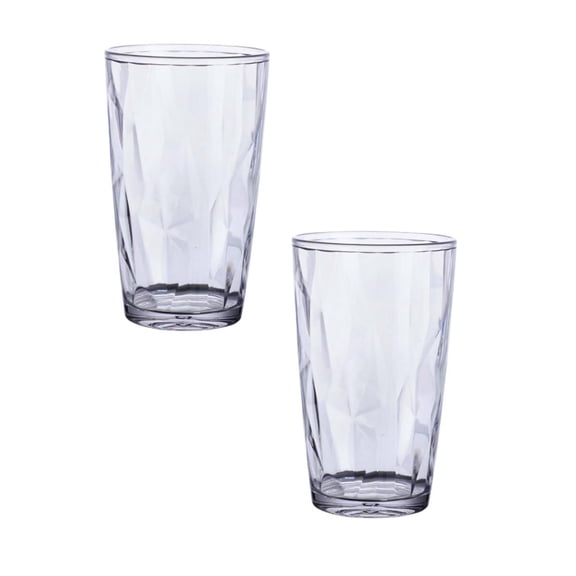 2Pcs Plastic Reusable Tumblers Drinkware Unbreakable Water Glasses Cups Stackable & Dishwasher Safe for Home Outdoors Restaurant,20oz(Grey b)