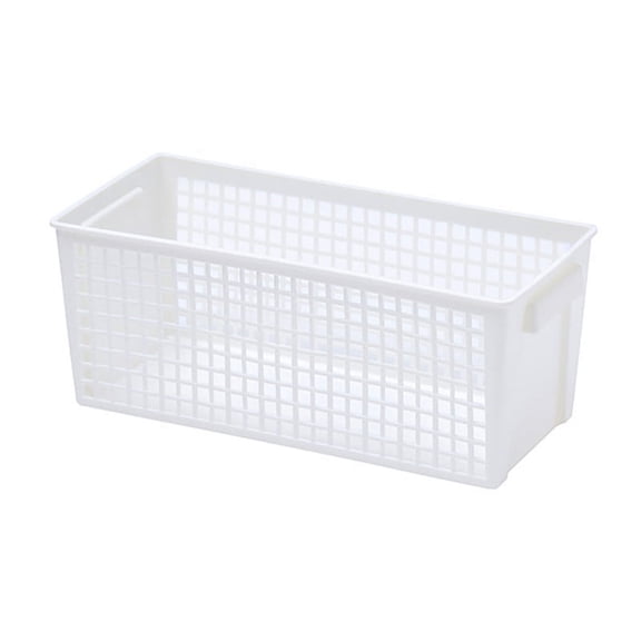 2Pcs Plastic Tabletop Storage Basket,Openwork Rectangular Box Storage Basket with Handles for Drawer Organizer,Food Storage,Snacks,Home Organization