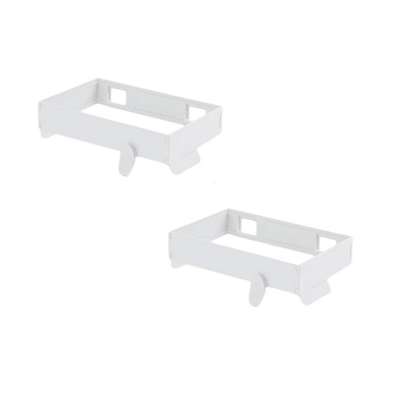 2Pcs Plastic Trash Bag Holder Rack, Folding Hanging Kitchen Trash Can, No Drill Adhesive Mounted Plastic Bag Holder, Space Saving Towel Hanger, Collapsible Garbage Can for Cabinets/Doors/Cupboards