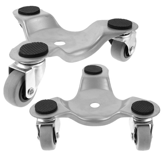 2Pcs Plated Silver Furniture Dolly Set with Rollers for Home Use Durable and Portable Moving Tool