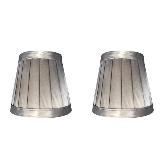 2Pcs Pleated Lamp Shades,Small Lamp Shades,Small Replacement Lampshade,Fabric Pleated Lampshades,Pleated Bell Shades,for Table Lamps,Floor Lamps and Bedside Lamps,(Silver 2PCS,3.15x4.72x4.33 in)