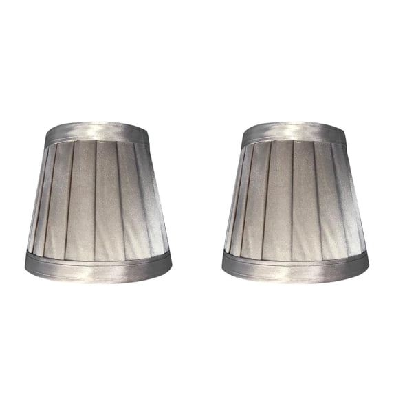 2Pcs Pleated Lamp Shades,Small Lamp Shades,Small Replacement Lampshade,Fabric Pleated Lampshades,Pleated Bell Shades,for Table Lamps,Floor Lamps and Bedside Lamps,(Silver 2PCS,3.15x4.72x4.33 in)