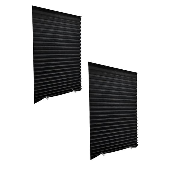 2Pcs Pleated Window Shades Temporary Window Blinds Cordless Light Filtering Pleated Fabric Shade Room Darkening Shades For Living Room Bedroom Curtain