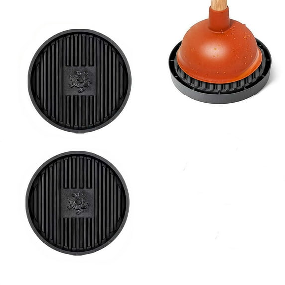 2Pcs Plunger Holder, Plunger Tray, Plunger Mat Air Drying Mat for Toilet Plunger, Toilet Plunger Stand Wicks Water from Plunger and Dries Quickly, Toilet Plunger Holder Only (Black)