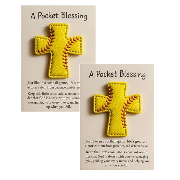 2Pcs A Pocket Blessing – Baseball Football Softball Edition Handmade Pocket Sized for Athletes Inspirational for Teams & Youth Group Encouragement Happy 2026!
