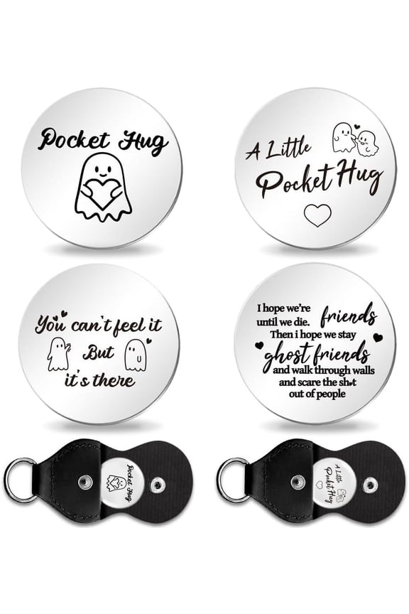 2Pcs Pocket Hug Token Gift Inspirational Long Distance Relationship Keepsake Pocket Hug Token Gift Coins Little Heart Token Gifts for Family Friends Lovers DIY