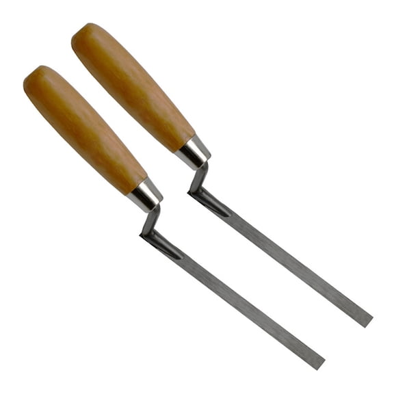 2Pcs Pointing Trowel Brick Jointer Narrow Finger Pointing Trowel Set Stainless Steel Trowel Pointing Tool with Handle