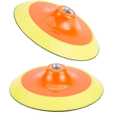 2Pcs Polisher Buffer Backup Pad Dark Orange Flexible Edge Polishing Buffing Hook and Loop Backing Pad 48x40mm Backing Plate for Polishing Buffering Soft Wool with Hook and Loop Pad