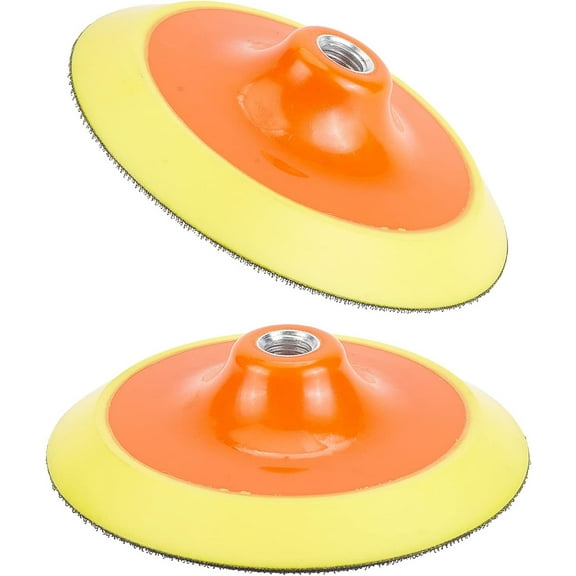2Pcs Polisher Buffer Backup Pad Dark Orange Flexible Edge Polishing Buffing Hook and Loop Backing Pad 48x40mm Backing Plate for Polishing Buffering Soft Wool with Hook and Loop Pad for DIY