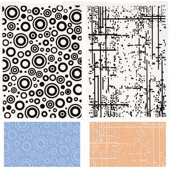 2Pcs Polka Dots Stripe 3D Embossing Folder Plastic Vintage Pattern Stencils Background Embossing Machine Template Paper Card Template for Card Making DIY Scrapbooking Paper Craft Album Stamps