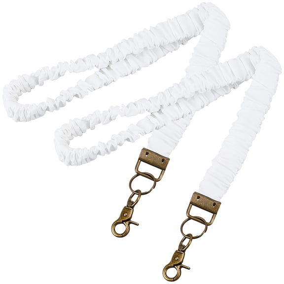2Pcs Polyester ID Card Cell Phone Lanyard with Alloy Swivel Clasp White 450x27x33.5mm DIY
