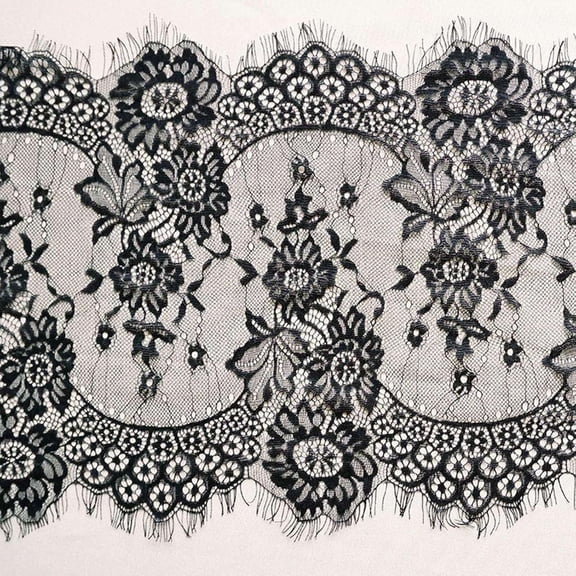 2Pcs Polyester Lace Table Runners for Wedding Party Festival Home Tablecloths Decorations Rectangle Black 3000x360mm DIY Making