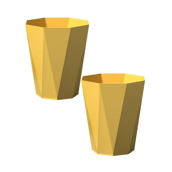 2Pcs Polygon Small Can Can Wastebasket Garbage Container Rubbish Can Paper Organizer For Bathrooms Laundry Room Kitchens Kids Rooms Dorms