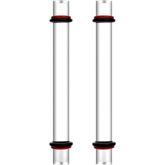 2Pcs Polymer Clay Acrylic Roller Clear Rolling Pin with Black and Red Rings Long Smooth Round Tube Rod Solid Stick Tools Kits Accessories for Polymer Clay Art Supplies DIY Making Crafting