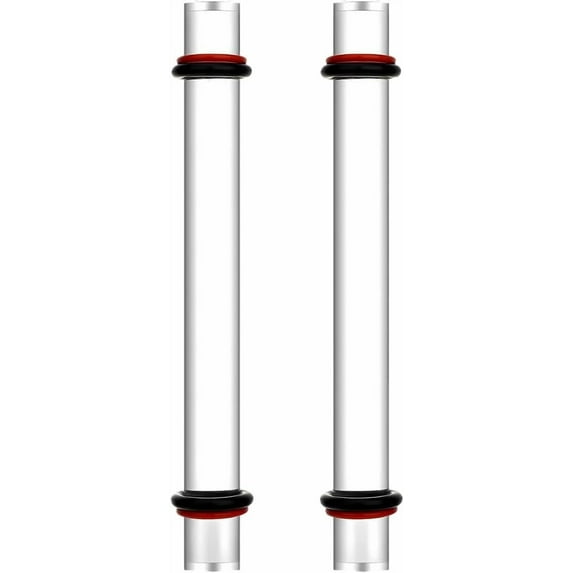 2Pcs Polymer Clay Acrylic Roller Clear Rolling Pin with Black and Red Rings Long Smooth Round Tube Rod Solid Stick Tools Kits Accessories for DIY