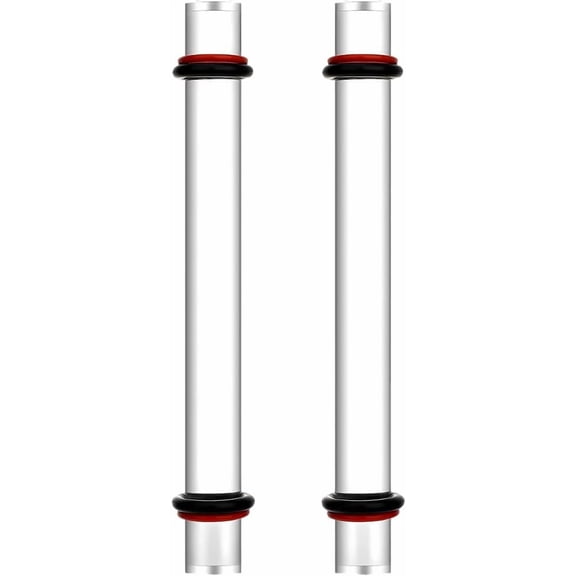 2Pcs Polymer Clay Acrylic Roller Clear Rolling Pin with Black and Red Rings Long Smooth Round Tube Rod Solid Stick Tools Kits Accessories