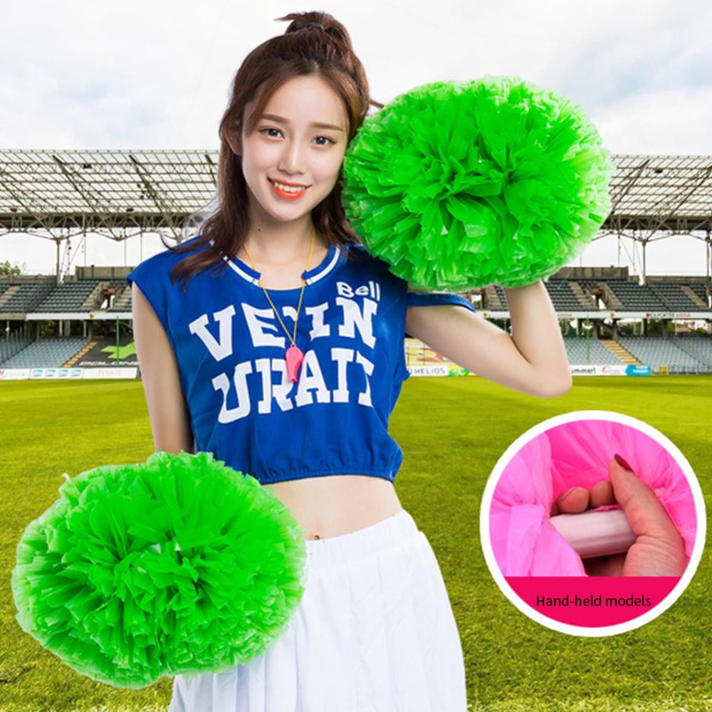 2Pcs Pom Poms Cheerleading,12.6 inch Cheer Pom Poms with Baton Handle