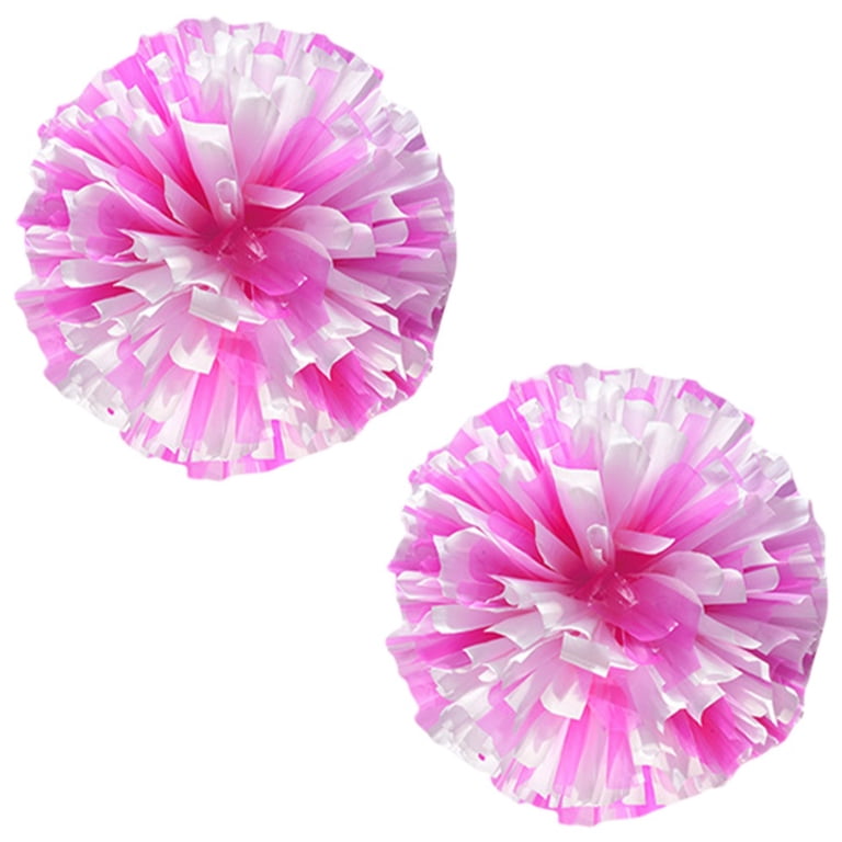 GUIFIER 2 Pièces Pom Poms Cheerleading Avec Bâton Poignée - Pompons Métalliques Brillants Pour Enfants Et Adultes, Idéal Sport Et Fêtes