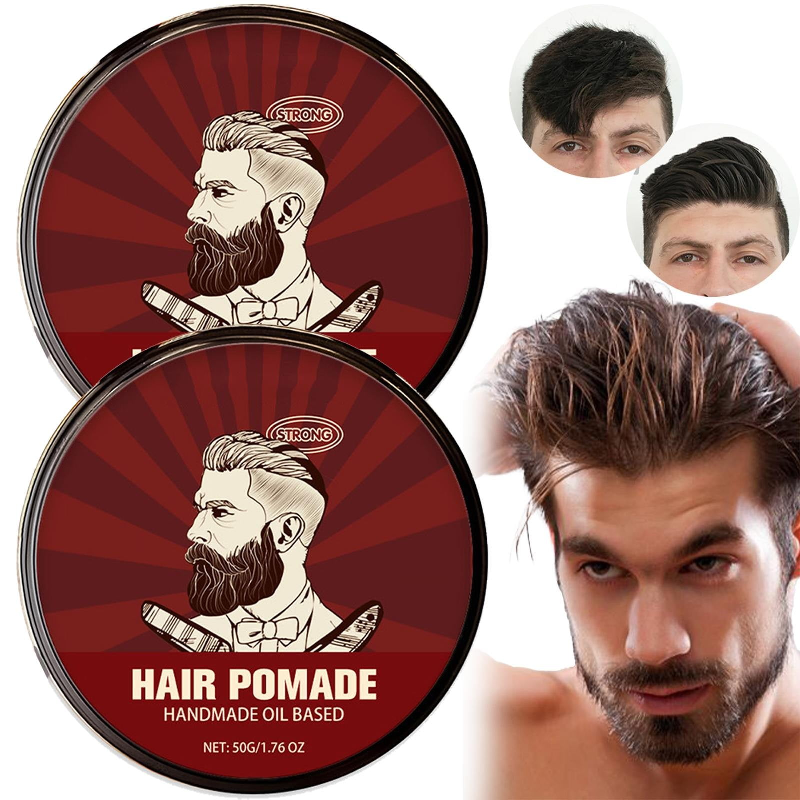 2Pcs Pomade Men'S [] Oil Based Hair Pomade Natural Wax Formulation for
