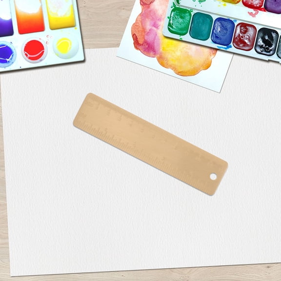 LITINKIMI Compact Brass Ruler Golden for Precise Measurements Clear Scales