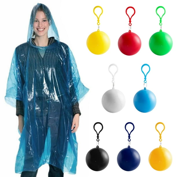 2Pcs Portable Disposable Emergency Raincoats Waterproof Rain Poncho in A Ball for Traveling Camping Outdoor Walmart Business Supplies