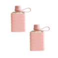 2Pcs Portable Flat Water Bottle 8.2oz Thin Mini Travel Flask, Clear ...