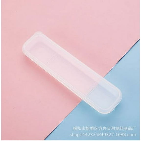 2Pcs Portable Flatware Box Travel Tableware Storage Case Utensil Case Chopsticks Spoon Fork Storage Box For Camping Travel Picnic Office Clear