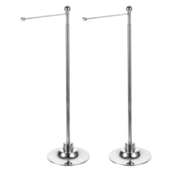 LITINKIMI 2pcs Stainless Steel Flagpole Set for Indoor Office Use Modern Appearance Flag Display