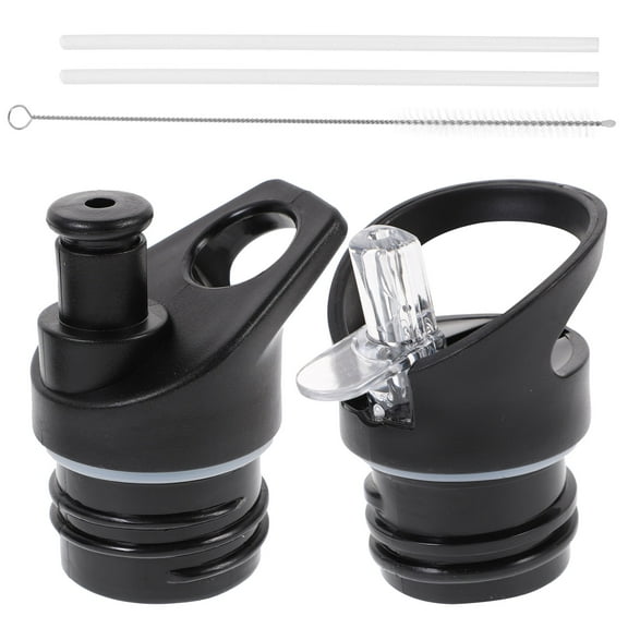 2Pcs Portable Suction Nozzle Cover Plastic Bottle Lid Practical Vacuum Bottle Nozzle Cover for Daily Use Black