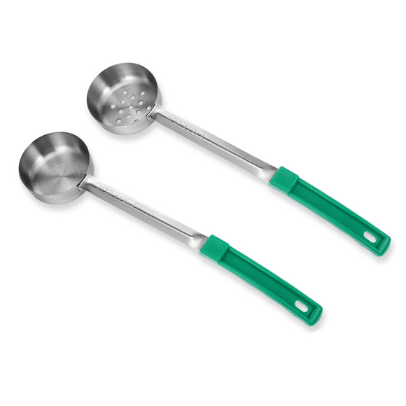 Portion Control Ladle 2 Ounce Slotted Stainless Steel Ladles - Pack Of