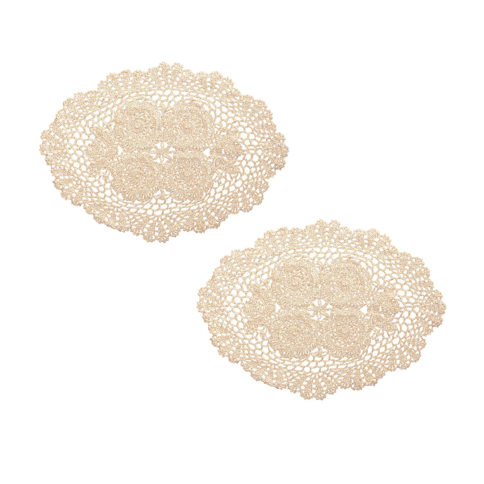 2PCS Pot And Pan Protectors Handmade Crochet Flower Placemat Pure