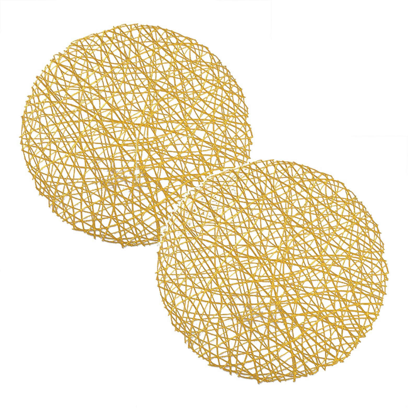 2Pcs Pot And Pan Protectors Round Placemat Japanese Pp Woven Table Mat