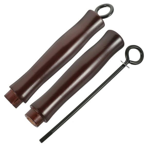 Wooden Pot Handle Replacement with Ergonomic Design for Kitchen Use Dark Red 2 Pieces