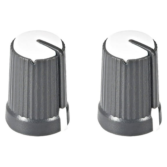 2Pcs Potentiometer Volume Control Knob Cap Plastic White 6mm Shaft Knob 12mm Dia. x 17mm Height