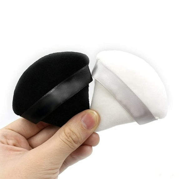 2Pcs Powder Puff ,Triangle Face Makeup Cosmetic for Loose Powder, Soft Body Washable Reusable Foundation Sponge ,Mineral Wet Dry Makeup Tool
