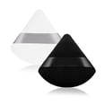 thumbnail image 1 of 2Pcs Powder Puff Triangle Powder Puff Velvet Face Body Powder Puff Cosmetic Foundation Blender Sponge for Loose Powder Body Powder Makeup Tool (Black/White), 1 of 5