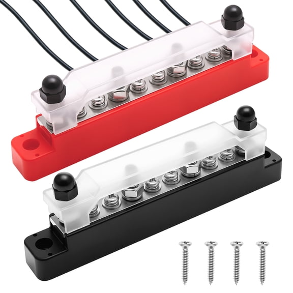 2Pcs Power Distribution Block 150A 48V DC Bus Bar with Screws for Car RV Boat Solar System Electrical Wiring