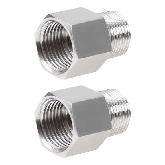 2Pcs Practical Machined Sturdy Stainless Steel Threaded Coupling G1/8 to N1 Adapter for Pipeline Networks Use