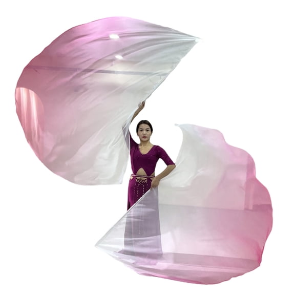 2Pcs Praise Dance Flags Semicircle Wing Flags Praise Dance Worship Flags with Scalable Rod for Dance Churches