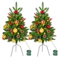 thumbnail image 1 of 2Pcs Prelit Porch Christmas Trees 30 inch Lighted Outdoor Christmas Trees 120 LED Warm Light Lighted Pathway Flowerpot Christmas Trees with Timer Function Auto On/Off 8 Mode Lighting, 1 of 9