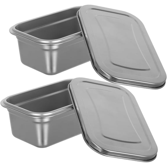 Yardley London Silver Premium Stainless Steel with Lids Ice Cream Containers 2 Count