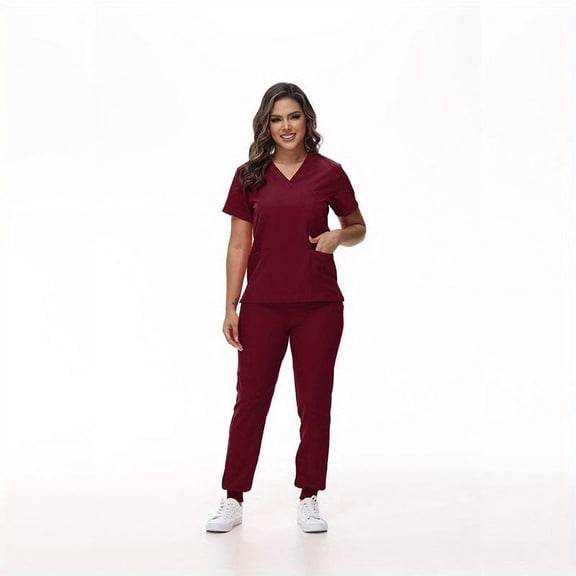 2Pcs Premium Summer Nurse Workwear: Short-sleeved Scrub Set for Busy Shifts