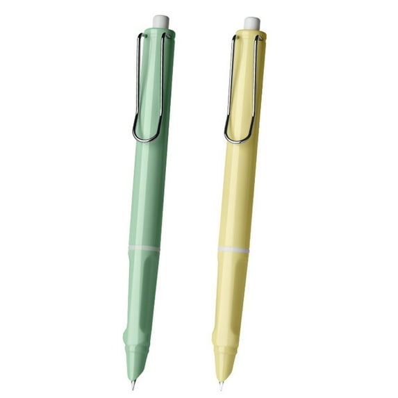 2Pcs Press Fountain Pen, Retractable Extra Fine Nib Metal Ink Pen with Converter for Student Teacher Officail