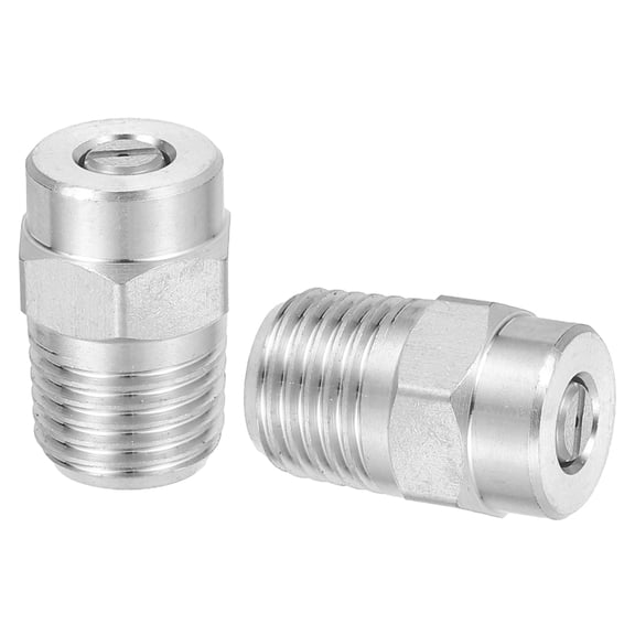 2Pcs Pressure Washer Nozzle, Stainless Steel Thread Nozzles Tips, Universal Replacement for Undercarriage Cleaner Water Broom, 1/4 Inch NPT Male, 25 Degree 040 Orifice