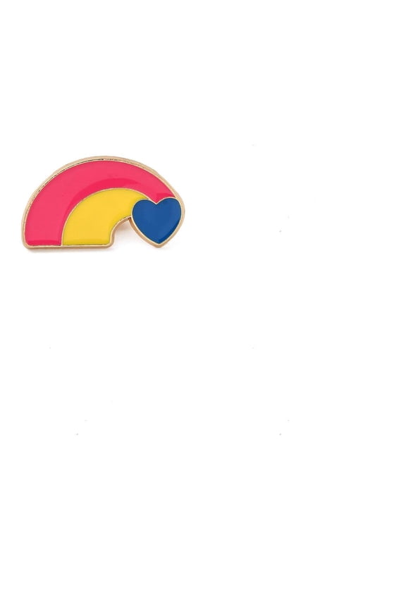2Pcs Pride Rainbow Theme Enamel Pins Light Gold Alloy Brooches for Backpack Clothes Rainbow 17x31x1.5mm