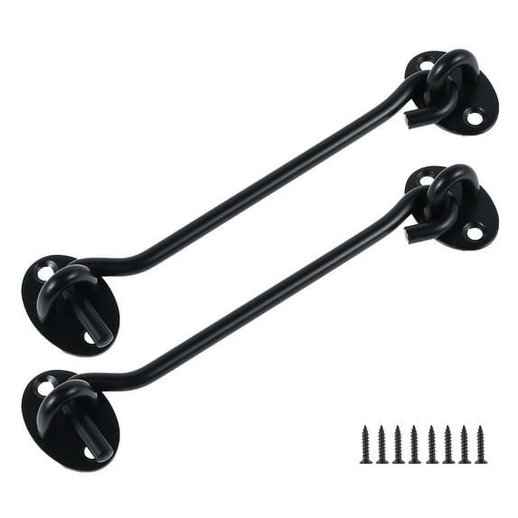 2Pcs Privacy Hook and Eye Latch Gate 3/4/6 Inches Barn Door Lock Heavy Duty Solid Stainless Steel Gate Latch Cabin Hooks and Eye Latch with Mounting Screws for Barn Door Bathroom