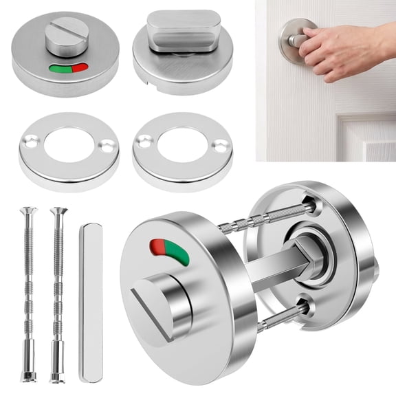 2 Pack Privacy Indicator Lock for Restroom & Bathroom, 304 Stainless Steel Vacant Occupied Door Lock, Surface Mount Latch for Commercial & Home (Fits 1.38" - 1.77" Doors)