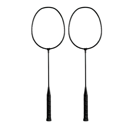 2Pcs Professional Badminton Rackets Set Alloy Lightweight Playing Double Racquets for Games Backyard Outdoor Indoor Accessory
